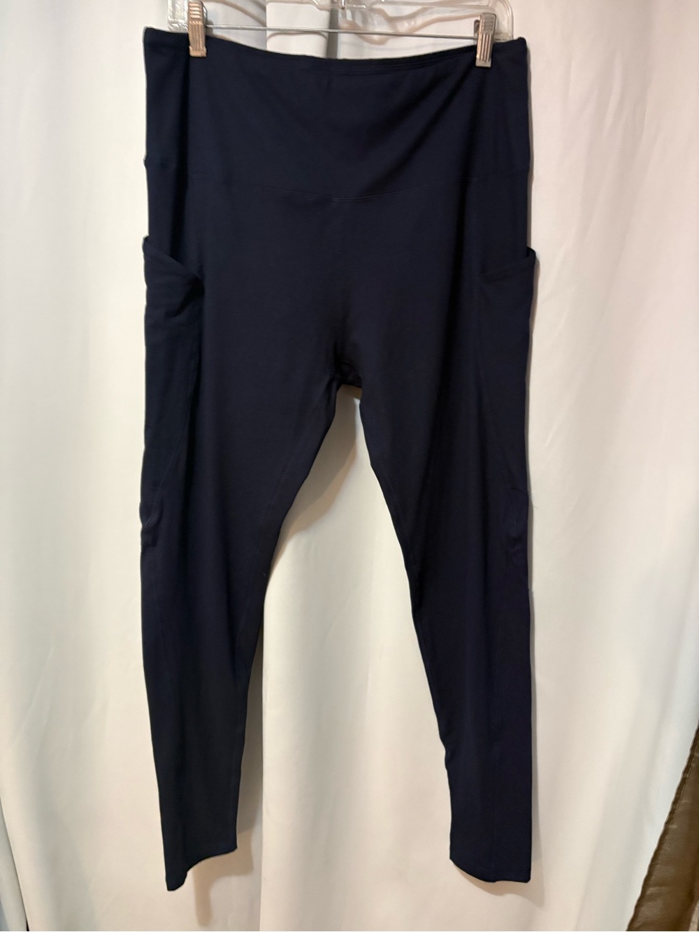 Women’s Navy High-Waist Leggings with Side Pockets waist 16↔️ #2435